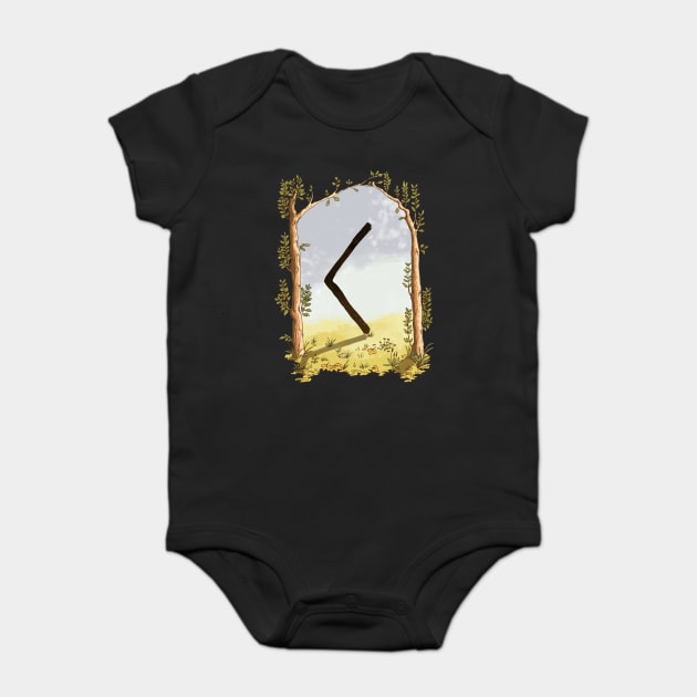 rune kenaz - magical symbol Baby Bodysuit by Karolina Studena-art